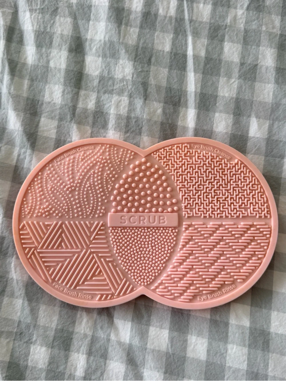 Pink Silicone Brush Scrub Mat - 'SCRUB' Embossed